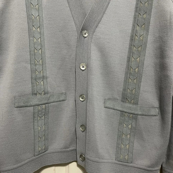Vintage St. Croix Knit Zephyr Wool Size M Button Front Cardigan Gray USA - Picture 6 of 9